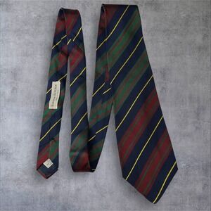 Banana Republic Made in Italy Silk Tie 3.75" Navy Red Green Regimental Stripe